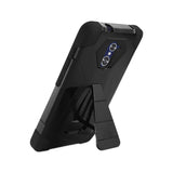 REIKO ZTE GRAND X MAX 2 HYBRID HEAVY DUTY CASE WITH KICKSTAND IN BLACK
