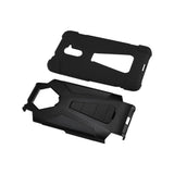 REIKO ZTE GRAND X MAX 2 HYBRID HEAVY DUTY CASE WITH KICKSTAND IN BLACK