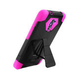 REIKO ZTE GRAND X MAX 2 HYBRID HEAVY DUTY CASE WITH KICKSTAND IN HOT PINK BLACK