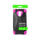 REIKO ZTE GRAND X MAX 2 HYBRID HEAVY DUTY CASE WITH KICKSTAND IN HOT PINK BLACK