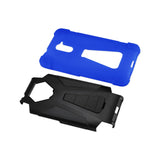 REIKO ZTE GRAND X MAX 2 HYBRID HEAVY DUTY CASE WITH KICKSTAND IN NAVY BLACK