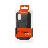 REIKO ZTE PRELUDE HYBRID HEAVY DUTY CASE WITH KICKSTAND IN BLACK