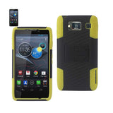 REIKO MOTOROLA RAZR HD HYBRID CASE WITH HORIZONTAL KICKSTAND IN BLACK YELLOW