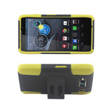 REIKO MOTOROLA RAZR HD HYBRID CASE WITH HORIZONTAL KICKSTAND IN BLACK YELLOW
