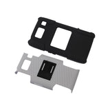 REIKO MOTOROLA DROID RAZR HD HYBRID CASE WITH HORIZONTAL KICKSTAND IN WHITE BLACK
