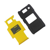 REIKO MOTOROLA RAZR HD HYBRID CASE WITH HORIZONTAL KICKSTAND IN YELLOW BLACK