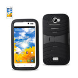 REIKO BLU ADVANCE 4.5 HYBRID HEAVY DUTY ANTI SLIP CASE WITH KICKSTAND IN BLACK