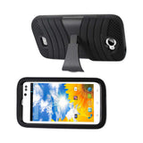 REIKO BLU ADVANCE 4.5 HYBRID HEAVY DUTY ANTI SLIP CASE WITH KICKSTAND IN BLACK