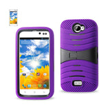 REIKO BLU ADVANCE 4.5 HYBRID HEAVY DUTY ANTI SLIP CASE WITH KICKSTAND IN PURPLE BLACK