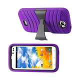 REIKO BLU ADVANCE 4.5 HYBRID HEAVY DUTY ANTI SLIP CASE WITH KICKSTAND IN PURPLE BLACK