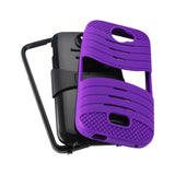 REIKO BLU ADVANCE 4.5 HYBRID HEAVY DUTY ANTI SLIP CASE WITH KICKSTAND IN PURPLE BLACK