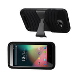 REIKO BLU DASH 5.0 HYBRID HEAVY DUTY ANTI SLIP CASE WITH KICKSTAND IN BLACK