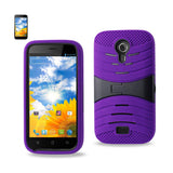 REIKO BLU STUDIO 5.0 HYBRID HEAVY DUTY ANTI SLIP CASE WITH KICKSTAND IN PURPLE BLACK