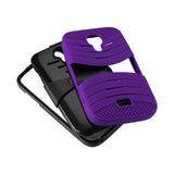 REIKO BLU STUDIO 5.0 HYBRID HEAVY DUTY ANTI SLIP CASE WITH KICKSTAND IN PURPLE BLACK