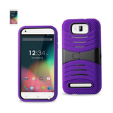 REIKO BLU STUDIO 5.5 HYBRID HEAVY DUTY ANTI SLIP CASE WITH KICKSTAND IN PURPLE BLACK