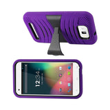 REIKO BLU STUDIO 5.5 HYBRID HEAVY DUTY ANTI SLIP CASE WITH KICKSTAND IN PURPLE BLACK
