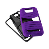 REIKO BLU STUDIO 5.5 HYBRID HEAVY DUTY ANTI SLIP CASE WITH KICKSTAND IN PURPLE BLACK