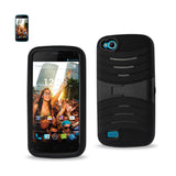 REIKO BLU LIFE PLAY HYBRID HEAVY DUTY ANTI SLIP CASE WITH KICKSTAND IN BLACK