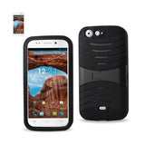 REIKO BLU LIFE ONE HYBRID HEAVY DUTY ANTI SLIP CASE WITH KICKSTAND IN BLACK