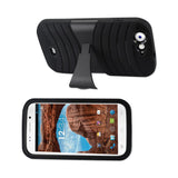 REIKO BLU LIFE ONE HYBRID HEAVY DUTY ANTI SLIP CASE WITH KICKSTAND IN BLACK
