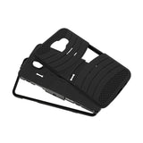 REIKO SAMSUNG GALAXY A3 (2016) HYBRID HEAVY DUTY ANTI SLIP CASE WITH KICKSTAND IN BLACK