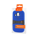 REIKO ZTE OVERTURE HYBRID HEAVY DUTY ANTI SLIP CASE WITH KICKSTAND IN NAVY BLACK