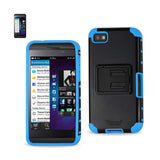 REIKO BLACKBERRY Z10 HYBRID HEAVY DUTY CASE WITH HORIZONTAL KICKSTAND IN NAVY BLACK
