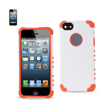 REIKO IPHONE SE/ 5S/ 5 SLIM HYBRID HEAVY DUTY CASE IN WHITE ORANGE