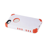 REIKO IPHONE SE/ 5S/ 5 SLIM HYBRID HEAVY DUTY CASE IN WHITE ORANGE