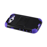 REIKO SAMSUNG GALAXY S3 HYBRID HEAVY DUTY CASE WITH HORIZONTAL KICKSTAND IN BLACK PURPLE