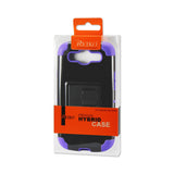 REIKO SAMSUNG GALAXY S3 HYBRID HEAVY DUTY CASE WITH HORIZONTAL KICKSTAND IN BLACK PURPLE