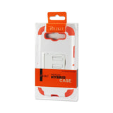 REIKO SAMSUNG GALAXY S3 HYBRID HEAVY DUTY CASE WITH HORIZONTAL KICKSTAND IN WHITE ORANGE