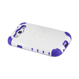 REIKO SAMSUNG GALAXY S3 HYBRID HEAVY DUTY CASE WITH HORIZONTAL KICKSTAND IN WHITE PURPLE