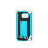 REIKO SAMSUNG GALAXY S6 HYBRID HEAVY DUTY CASE WITH VERTICAL KICKSTAND IN BLACK NAVY