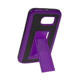 REIKO SAMSUNG GALAXY S6 HYBRID HEAVY DUTY CASE WITH VERTICAL KICKSTAND IN BLACK PURPLE