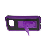 REIKO SAMSUNG GALAXY S6 HYBRID HEAVY DUTY CASE WITH VERTICAL KICKSTAND IN BLACK PURPLE