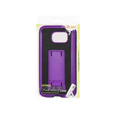 REIKO SAMSUNG GALAXY S6 HYBRID HEAVY DUTY CASE WITH VERTICAL KICKSTAND IN BLACK PURPLE