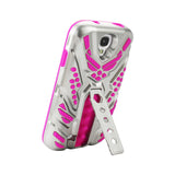 REIKO SAMSUNG GALAXY S4 HYBRID SKULLS CASE WITH KICKSTAND IN HOT PINK
