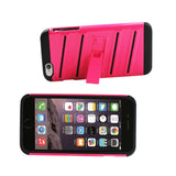REIKO IPHONE 6 PLUS HYBRID FISHBONE CASE WITH KICKSTAND IN BLACK HOT PINK
