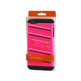 REIKO IPHONE 6 PLUS HYBRID FISHBONE CASE WITH KICKSTAND IN BLACK HOT PINK