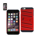 REIKO IPHONE 6 PLUS HYBRID FISHBONE CASE WITH KICKSTAND IN BLACK RED