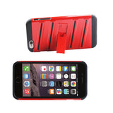REIKO IPHONE 6 PLUS HYBRID FISHBONE CASE WITH KICKSTAND IN BLACK RED