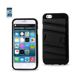 REIKO IPHONE 6 HYBRID FISHBONE CASE WITH KICKSTAND IN BLACK