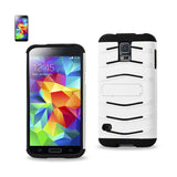REIKO SAMSUNG GALAXY S5 HYBRID FISHBONE CASE WITH KICKSTAND IN BLACK WHITE