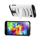 REIKO SAMSUNG GALAXY S5 HYBRID FISHBONE CASE WITH KICKSTAND IN BLACK WHITE