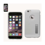 REIKO IPHONE 6 PLUS SLIM ARMOR HYBRID CASE WITH KICKSTAND IN WHITE