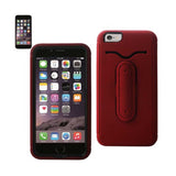 REIKO IPHONE 6 PLUS HYBRID HEAVY DUTY CASE WITH BENDING KICKSTAND IN RED