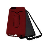 REIKO IPHONE 6 PLUS HYBRID HEAVY DUTY CASE WITH BENDING KICKSTAND IN RED