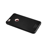 REIKO IPHONE 6 PLUS/ 6S PLUS RUGGED METAL TEXTURE HYBRID CASE WITH RIDGED BACK IN BLACK