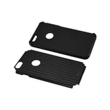REIKO IPHONE 6 PLUS/ 6S PLUS RUGGED METAL TEXTURE HYBRID CASE WITH RIDGED BACK IN BLACK